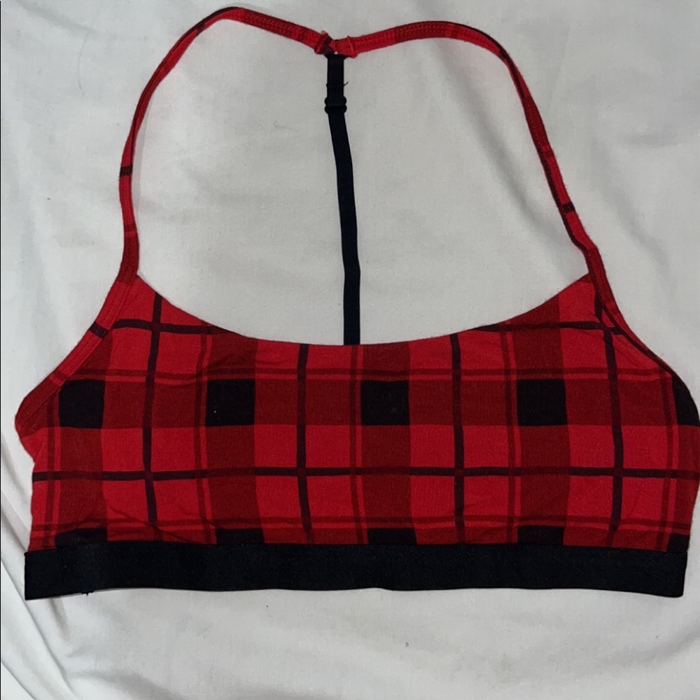 Buffalo plaid bra!